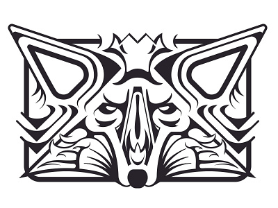 Coyote animal camp coyote illustration line art totem vector
