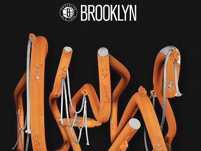 New York Basketball 3d basketball brooklyn brooklyn nets graffiti nba type typography