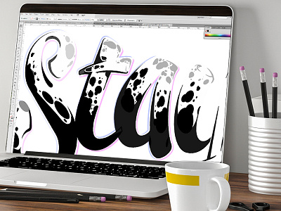 Stay type digital digital text hand type lettering letters type typography vector