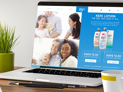 Keri site design digital home page landing page lotion product web web page webpage