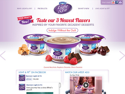 Light and Fit digital food home page landing page product web web page webpage