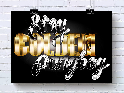Stay Golden Ponyboy gold hand type lettering letters type typography vector