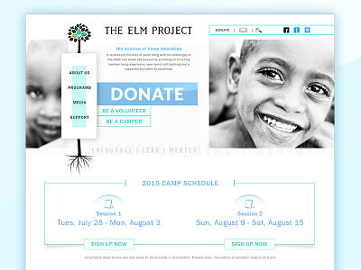 The Elm Project camp digital home page landing page product web web page webpage