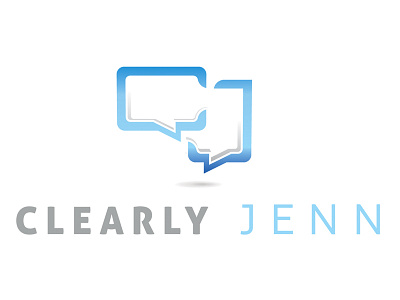 Clearly Jenn Logo blue clean communication icon logo logo design speak type