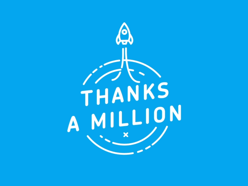 Thanks a Million animation gif graphics line art million rocket xero