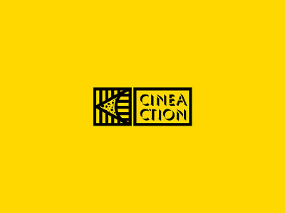 Cineaction logo action black branding camera cinema eye identity light logo yellow