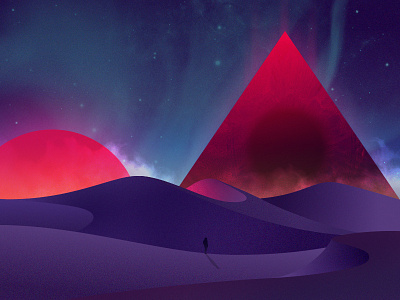 Pyramid vortex art color desert graphic illustration minimalist neon night pyramid vector vortex warm