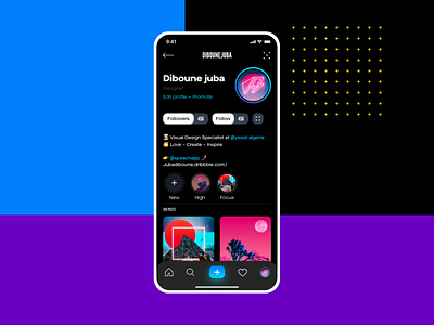 Instagram Redesign Dark Theme