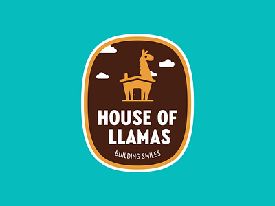 House of Llamas badge branding design house illustration illustrator llama lockup logo type typography vector
