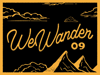 WeWander Label Design apparel brand branding clothing cloud design illustration illustrator label lettering lockup logo mountain nature outdoor type typography vector