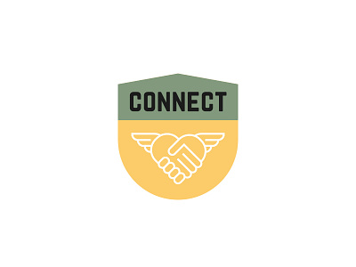 Connect badge badge branding design drawing heart icon illustration illustrator type typography vintage wings