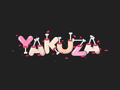 Yakuza art badge design drawing flat illustration illustrator japan lettering t shirt type typography vector yakuza