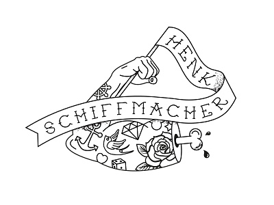 Henk Schiffmacher anchor arm art bird design diamond dice drawing illustration illustrator ink lettering rose schiffmacher t shirt tattoo tattoo design type typography vector