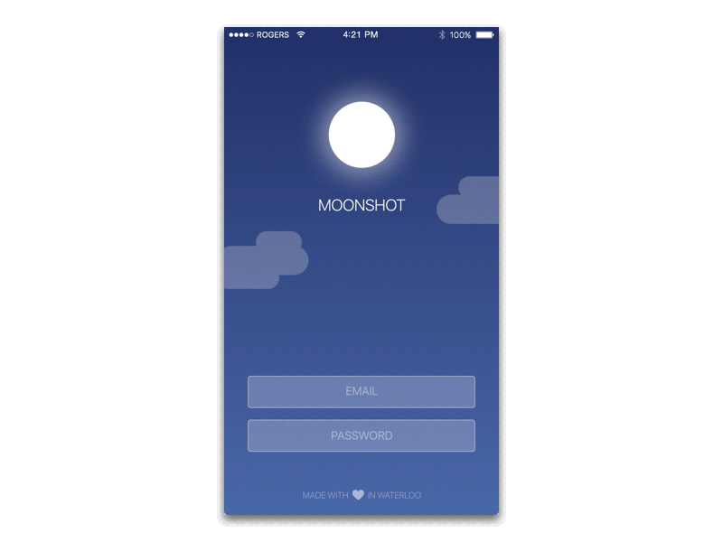 Sign Up Concept clean clouds daily dailyui illustration minimal mobile moon night signup sky ui