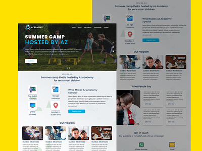 Summer Camp Landing Page kids camp landing page template product page summer camp summer camp landing page