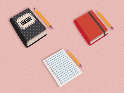 Write On Me - Mini Icon Set app app design batóry creative market diary flat hipster icon minimal notebook pencil set