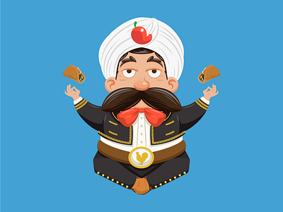 Pancho Guru batóry character design food guru illustration mariachi mascot méxico taco vector