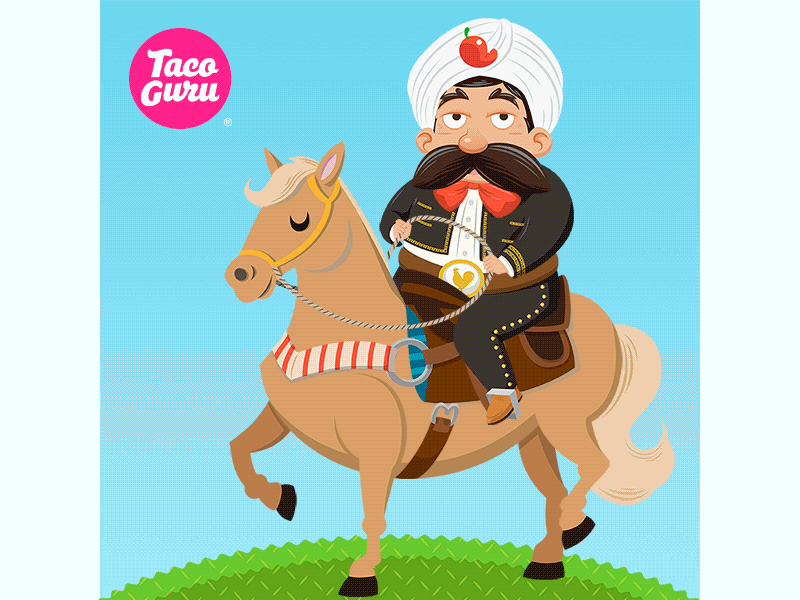 Pancho Caballo animation app batóry chef gif guru horse mariachi méxico social media taco