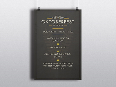 Zelicks Oktoberfest | Poster Design atx austin bar beer german icehouse oktoberfest poster texas tx zelicks