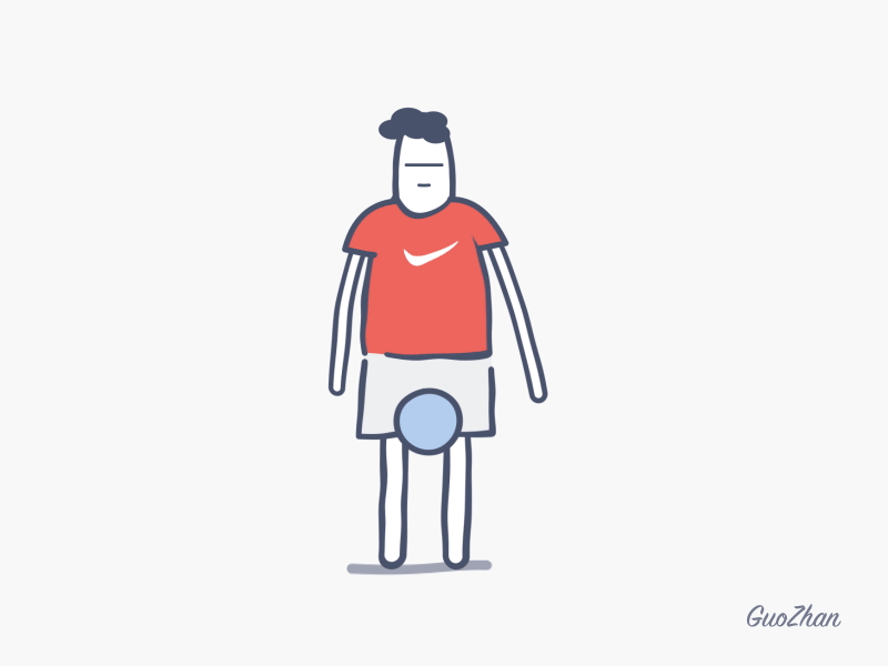 Football Juggling 2d 3d ae animation cartoon character football gif illuatration