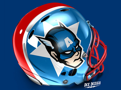 Captain America Football Helmet america avengers captain character design football helmet icon logo mascot team