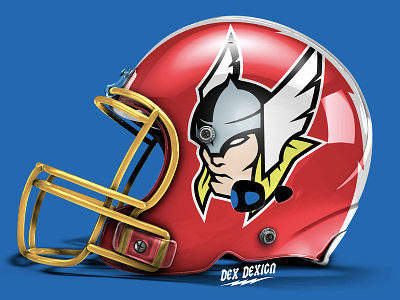 Thor Mascot Helmet avengers football helmet icon logo mascot team thor vector
