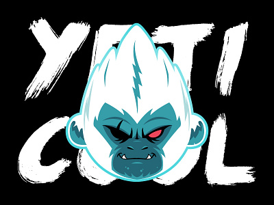 Yeti brush cold cool cryptids illustration type vector yeti