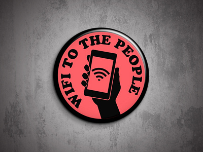 WIFI to the People! button frog people politics power sticker wifi