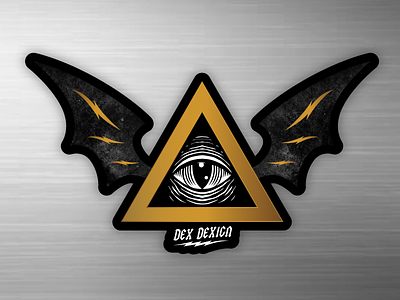 Eye in the Sky bat black eye gold illuminati pyramid sky triangle