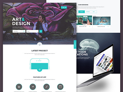 Web Design - Design Studio Website design fresh modern purple teal ui web website white