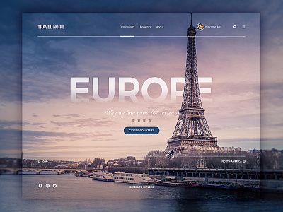 Web Design - Travel Page Concept cities design europe holiday paris profile search travel ui ux web