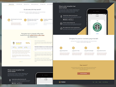 Coffee Apps apps coffee flat gold landing page mobile one page responsive triangle ui ux web