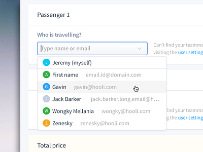 Searchable Dropdown card checkout checkout form clean dashboard dropdown feed flat flight flight booking search searchable table travel web