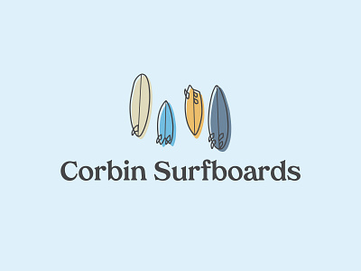 Corbin Surfboards branding handdrawn illustration illustrator logo surf surfboard surfboards surfing