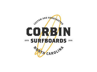 Corbin Surfboards branding illustration illustrator logo surf surfboard surfboards surfing yellow