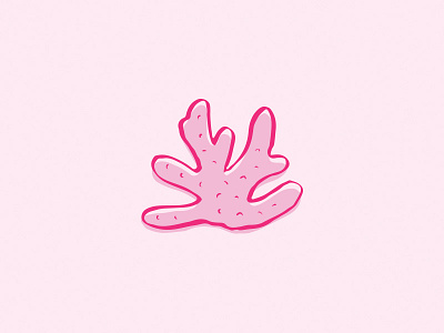 Pink Coral beachy brushpen coral hand drawn pink