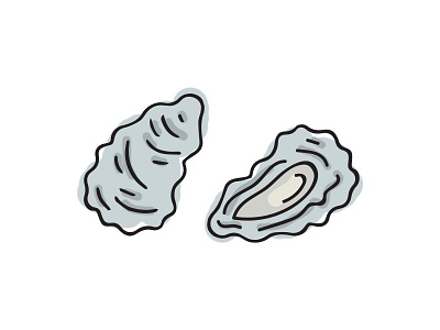 Oysters half shell halfshell handdrawn oysters seafood