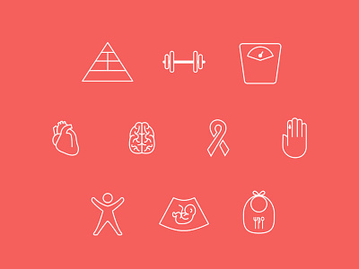 Healthy exercise health icons nutrition