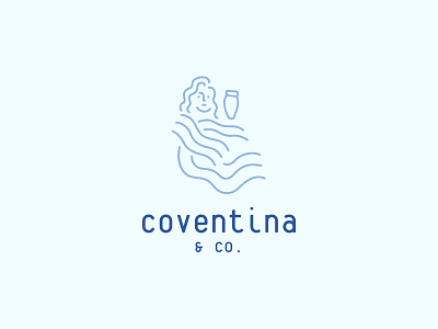 Coventina Logo blue coventina drawing goddess handdrawn illustrated illustration logo water