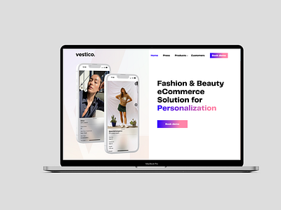 Landing page - fashion tech company branding design hero hero image illustration landing landing page portfolio tech ui ux web web design website