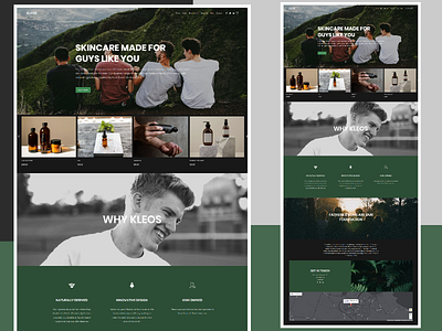 Men's Skincare Website Homepage (Kleos) ui web website concept website design wix