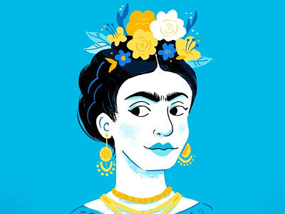Blue Frida blue drawing frida illustration portrait sketch