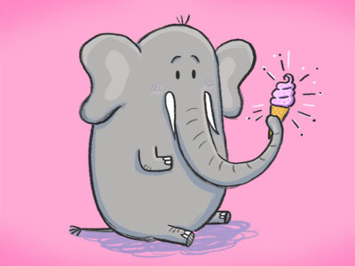 Elephant Ice Cream cartoon doodle drawing elephant ice cream illustration