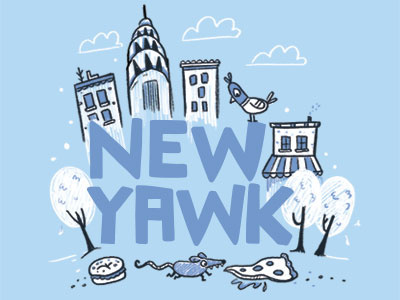 New Yawk, New Yawk buildings cartoon city doodle drawing illustration new york nyc pigeon