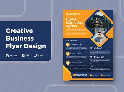 Digital Marketing Agency Flyer. branding business flyer corporate flyer graphic design real estate flyer