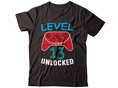 Level 13 Unlocked game gamer logo gamer t shirt