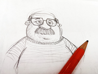 Old Mustache pencil sketch