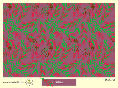 Crimson, Surface Pattern Design background illustration blossom illustration fabric print floral illustration flower illustration handdrawn flower illustration pattern repeats seamless seamless surface pattern tropical floral pattern