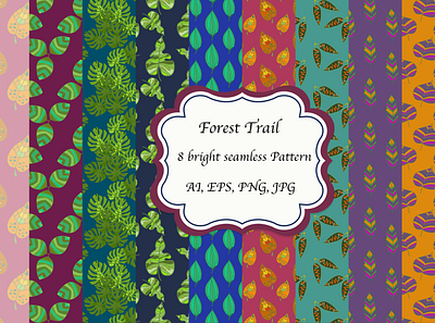 Forest Trail- Bayou, Explore, Celeste, Varsha, Kesari, Samhain. background illustration blossom illustration fabric pattern fabric print floral illustration flower illustration handdrawn flower illustration illustration jungle illustration pattern repeats wall decor