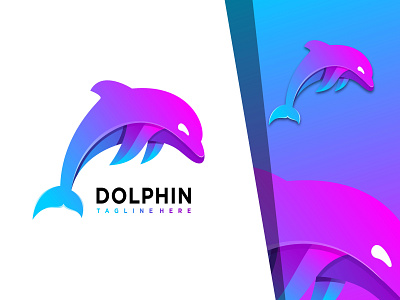 Dolphin colorful logo design